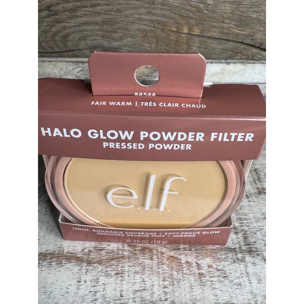 e.l.f. Halo Glow Powder Filter Ultra-Fine Pressed Powder Fair Warm MSRP $14